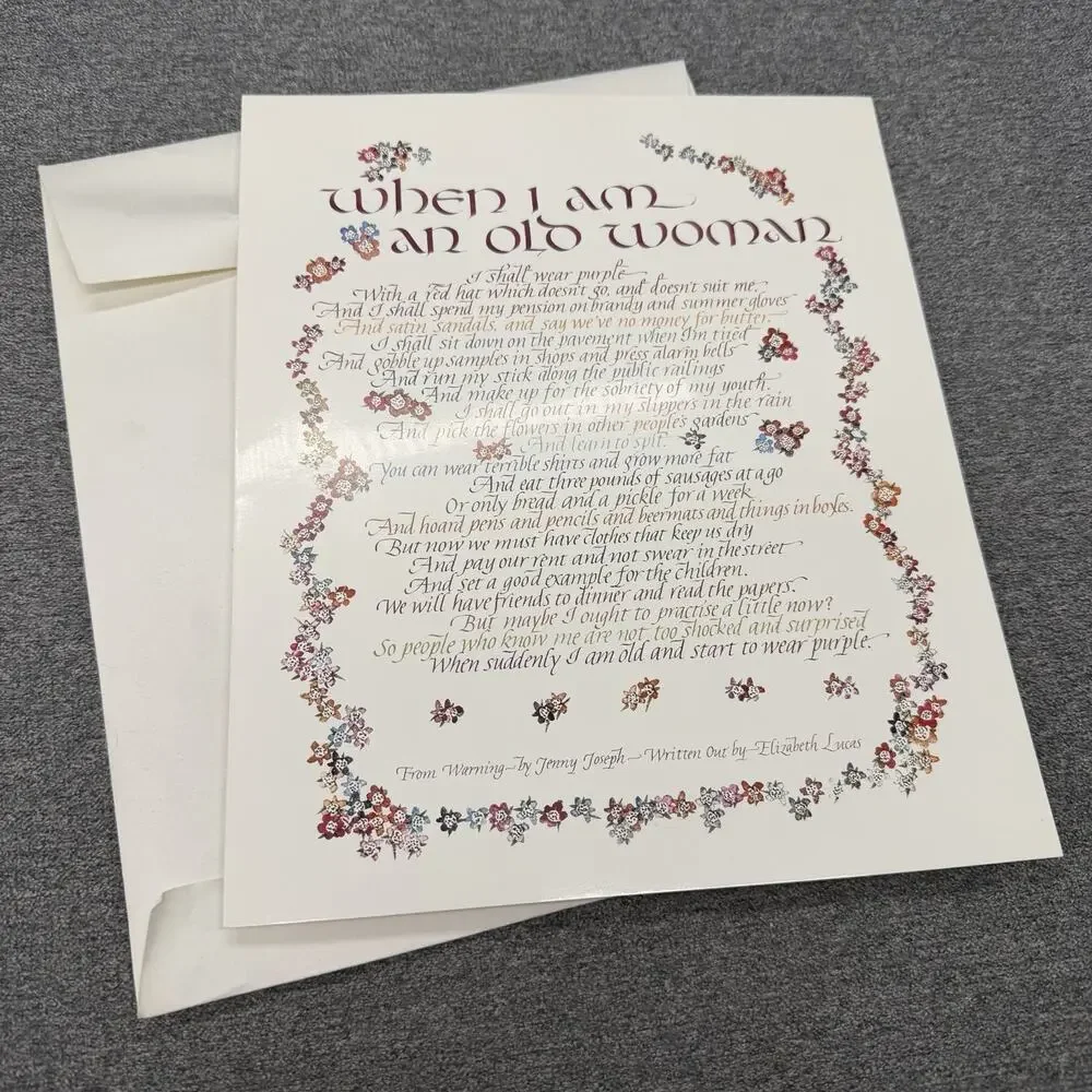 Jenny Joseph Poem Greeting Card When I Am An Old Woman Floral Large 9